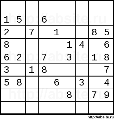 Простое онлайн cудоку #888